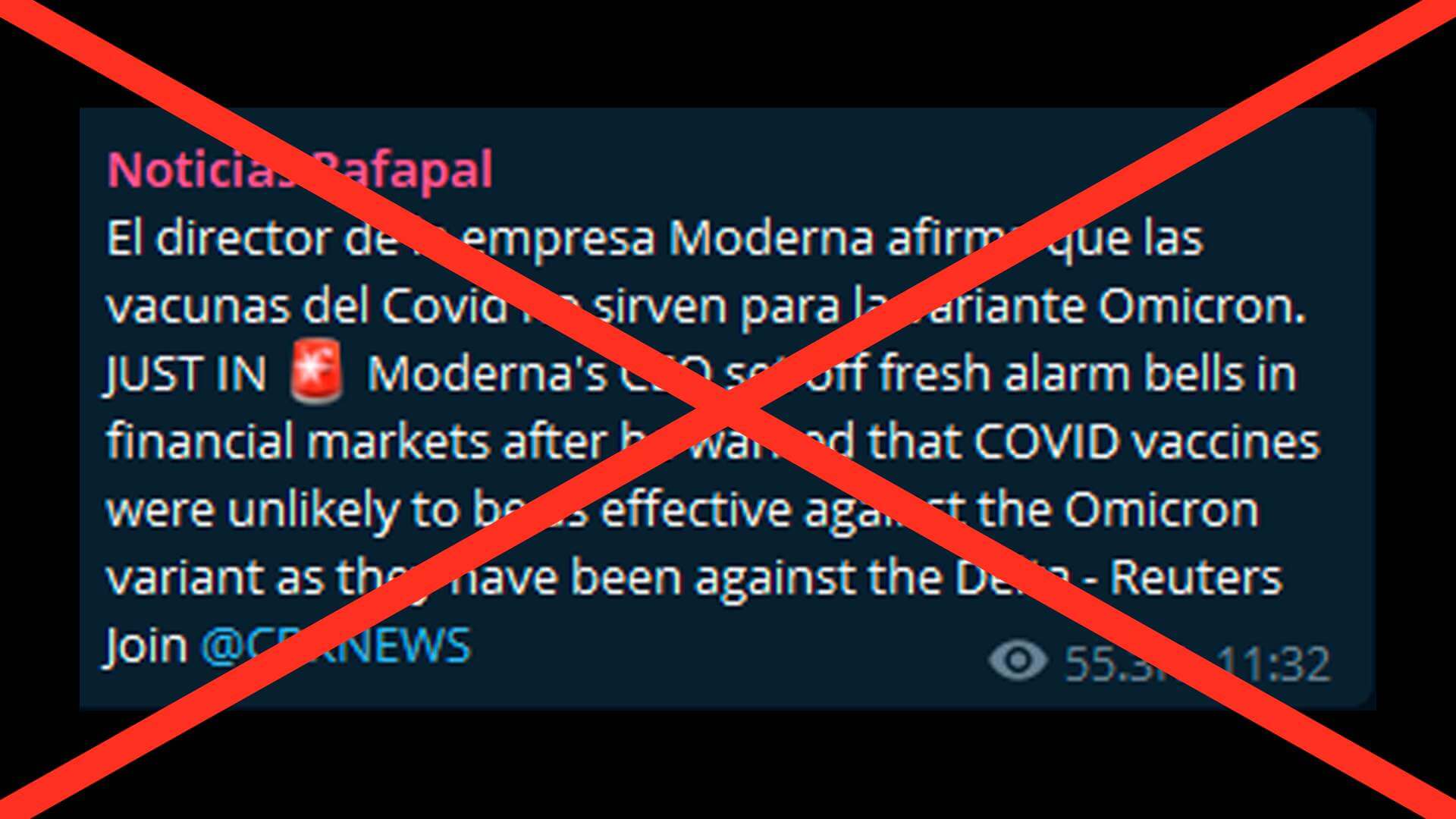 Falso. Mensaje viral sobre que CEO de Moderna dijo que las vacunas no sirven contra la variante Ómicron