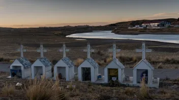 MEMORIA. En el lugar en el que murieron los soldados, seis cruces fueron puestas, con sus nombres, fotos y una placa del Ejército. Al fondo, el río Ilave y el camal de la ciudad.