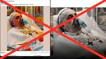 Imagen del papa Francisco con un respirador es falsa y posiblemente generada con IA