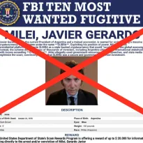Es falso que Javier Milei no aparece entre los 10 fugitivos más buscados por el FBI